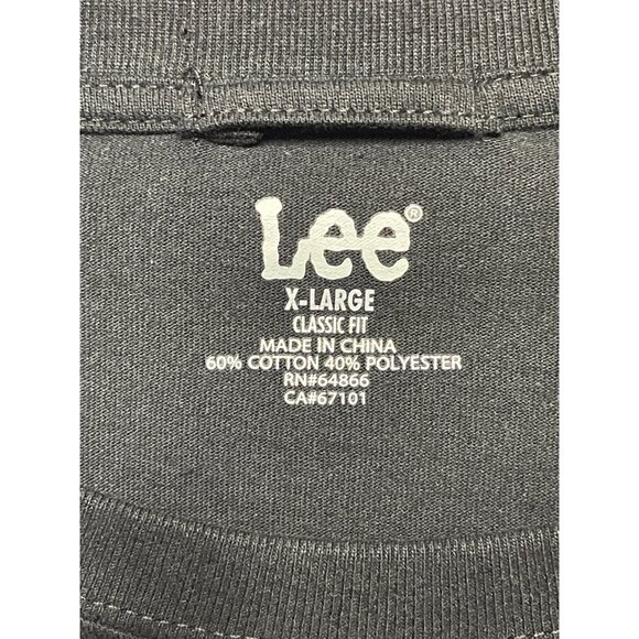 Lee Mens X-Large Classic Fit Long Sleeve Black Shirt With Pocket 60% Cotton 40% - Picture 7 of 10